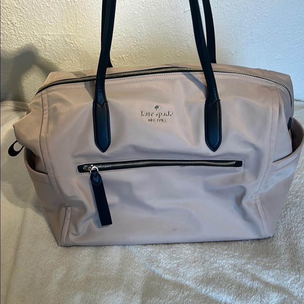 Kate Spade Chelsea Nylon Weekender bag, beige tote bag